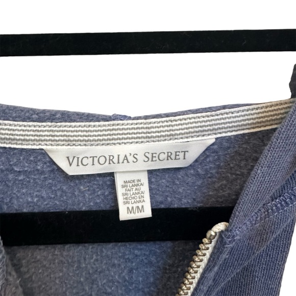 Y2K Victoria Secret Blue Zip Up Jacket with Graphic on the back in size Medium - Picture 6 of 8